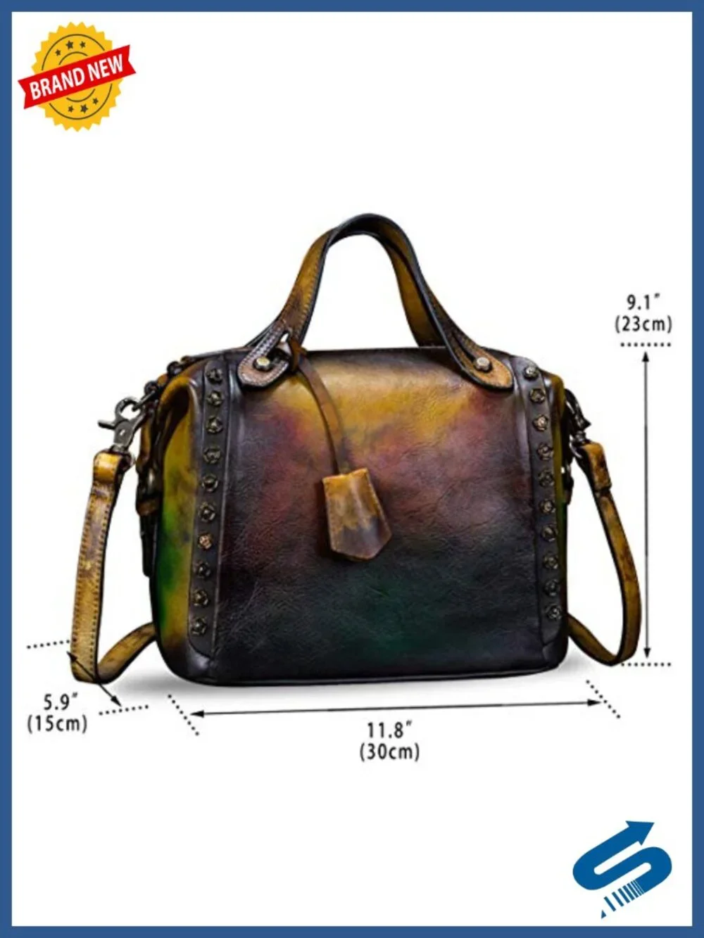 Genuine Leather Vintage Handmade Shoulder Bag Crossbody Satchel with Strap